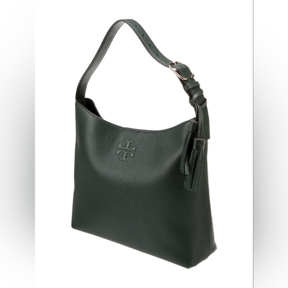 Tory Burch Handbags - TORY BURCH -Embellished Leather Shoulder Bag - Green